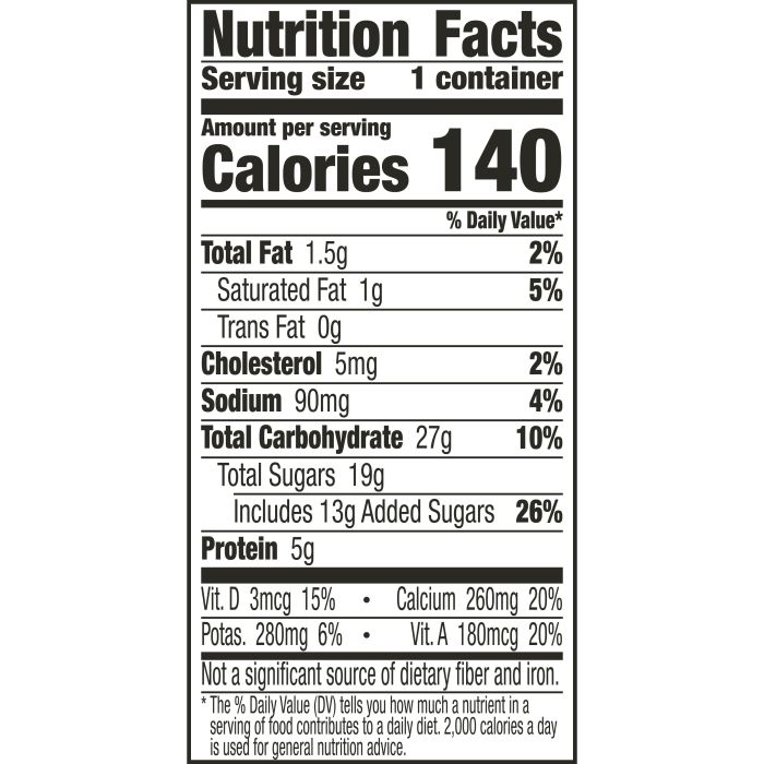 Yoplait yogurt strawberry banana nutrition facts