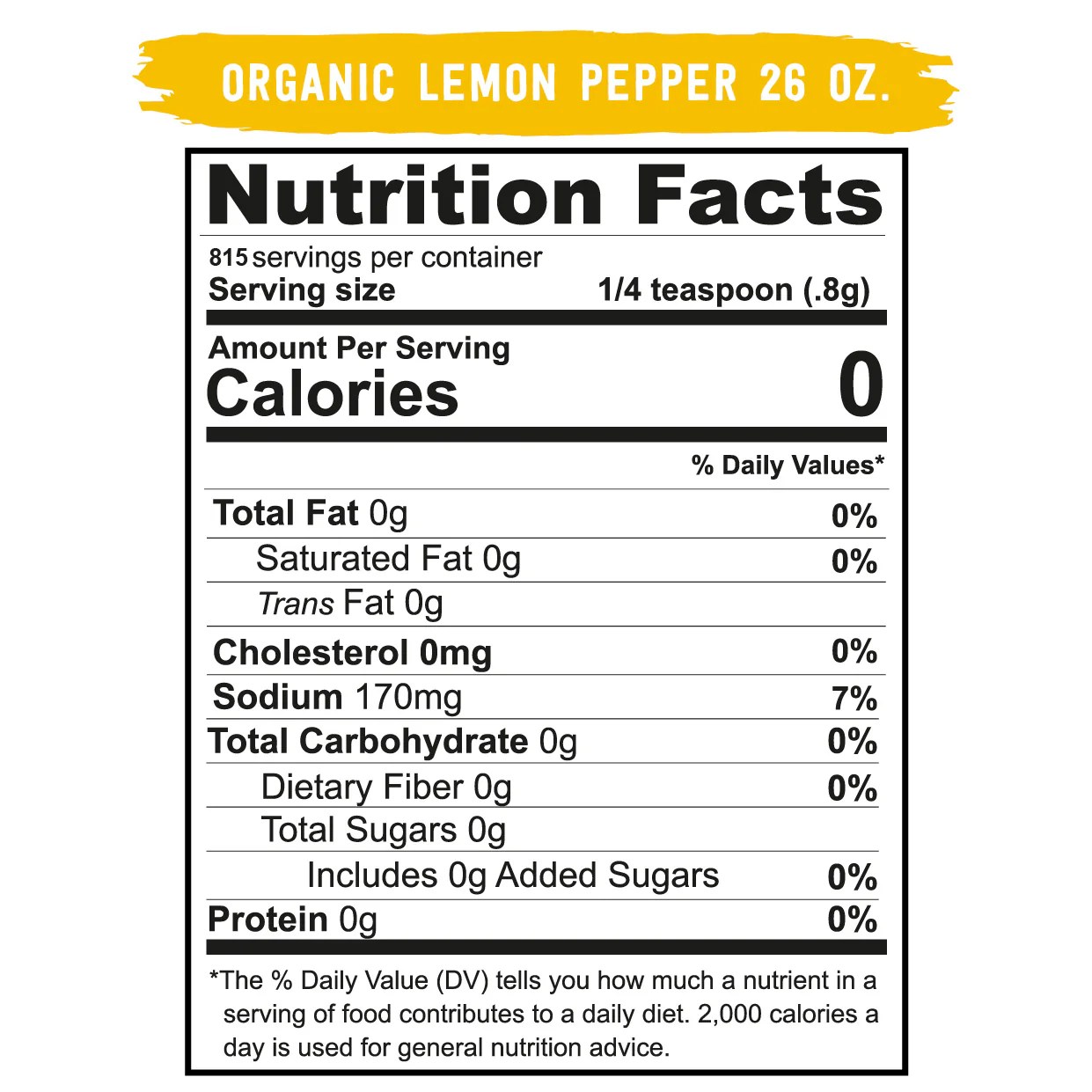 Lemon pepper nutrition facts